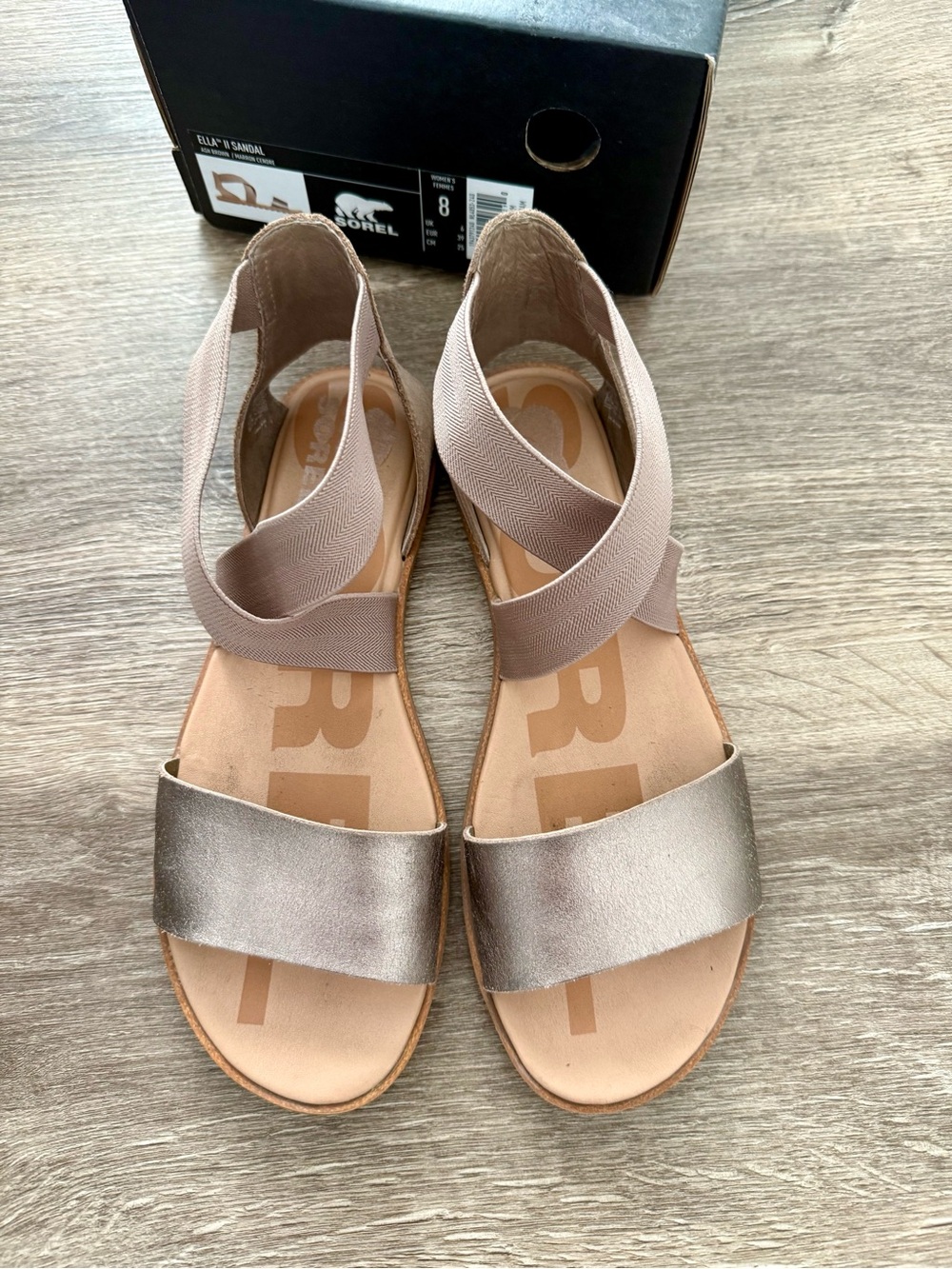 Sorel Women's Metallic Taupe-Strap Open Toe Sandal